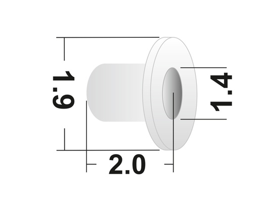 [FO-TP04] Tope de Plástico C:1.9 P:1.4 L:2.0 (50 Unid)